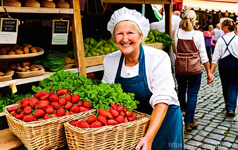지역생산의 장점과 단점 - Prompt 1: A Vibrant German Farmers' Market**