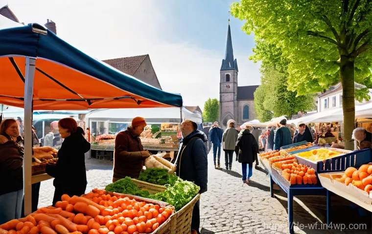 지역생산의 성과 측정 방법 - **Prompt 1: A Bustling Regional Market**
A vibrant, sunlit scene at a traditional outdoor farmer...