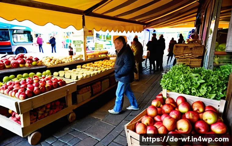 지역생산의 법적 기준 - **Prompt 1: German Farmer's Market Immersion**
A vibrant and bustling outdoor German farmer's ma...