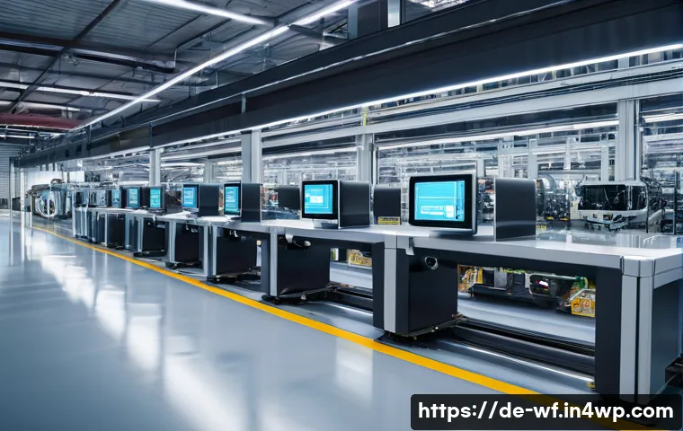 지역생산에서 기술의 역할 - A modern German automotive supplier’s smart factory interior, showcasing a highly automated producti...