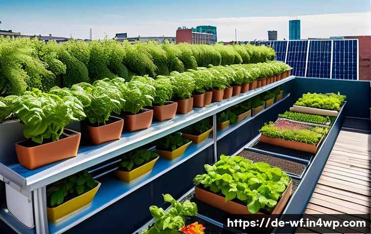 지역생산과 도시 농업의 상관관계 - A vibrant urban rooftop garden in Berlin showcasing vertical gardening techniques: lush green walls ...