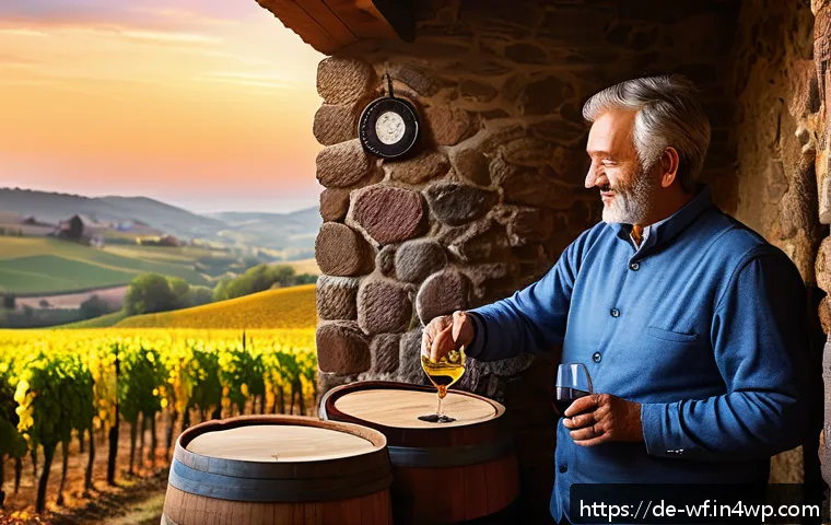 지역생산의 글로벌 확장 전략 - A cozy small winery in the German Pfalz region, showcasing rustic wooden barrels and stone walls, wi...